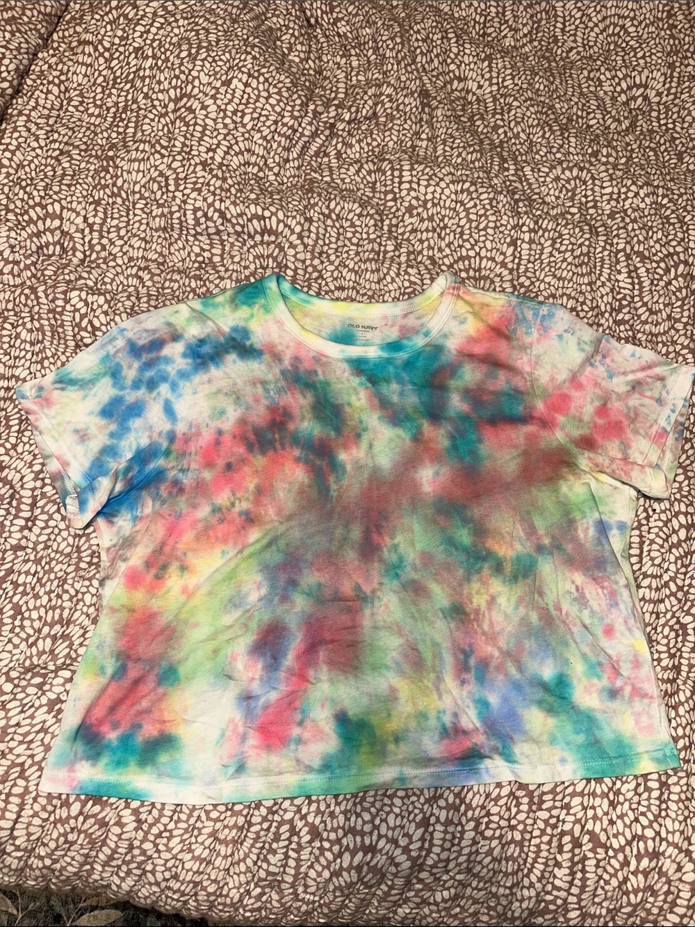 Old Navy Multicolor Tie-Dye Crop Tee